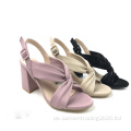 Frauen Gurt Slingback Block Absatzkleid Sandalen